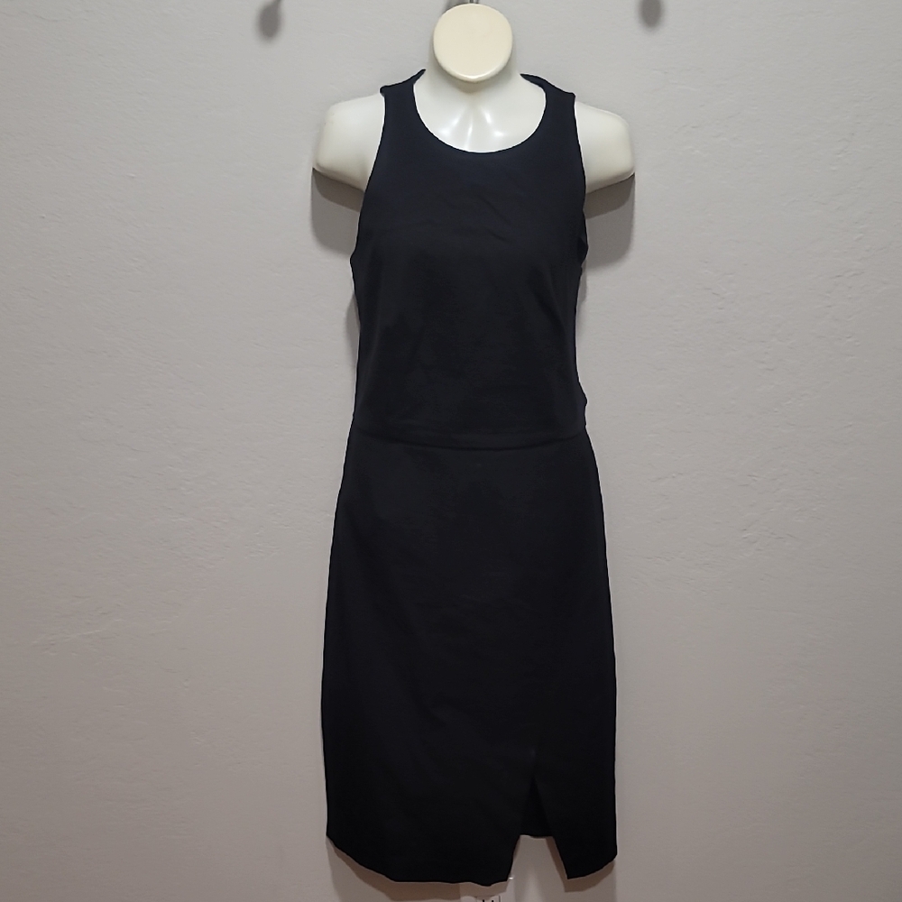 Banana Republic Black Sheath Halter Midi Dress